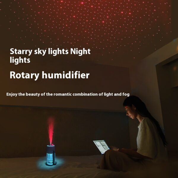 New Projection Starry Sky Top Ambient Light Humidifier Small Portable Anti-Dry Burn Car Home USB Spray Shaking Head - Image 3