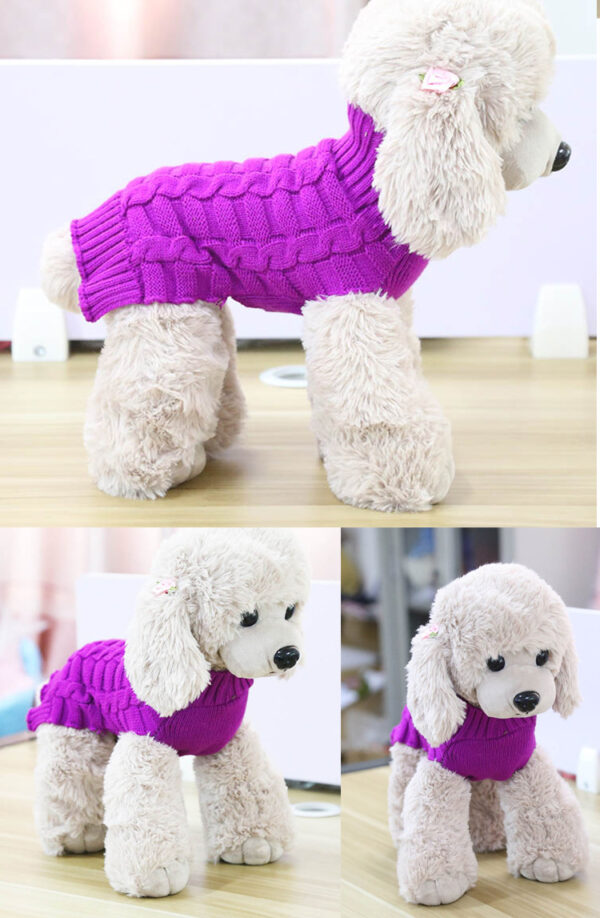 Cashmere Twisted Rope Pet Sweater, Dog Clothes, Pet Products - Image 2