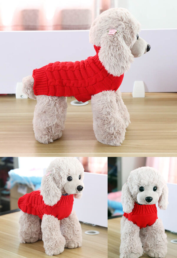 Cashmere Twisted Rope Pet Sweater, Dog Clothes, Pet Products - Image 5